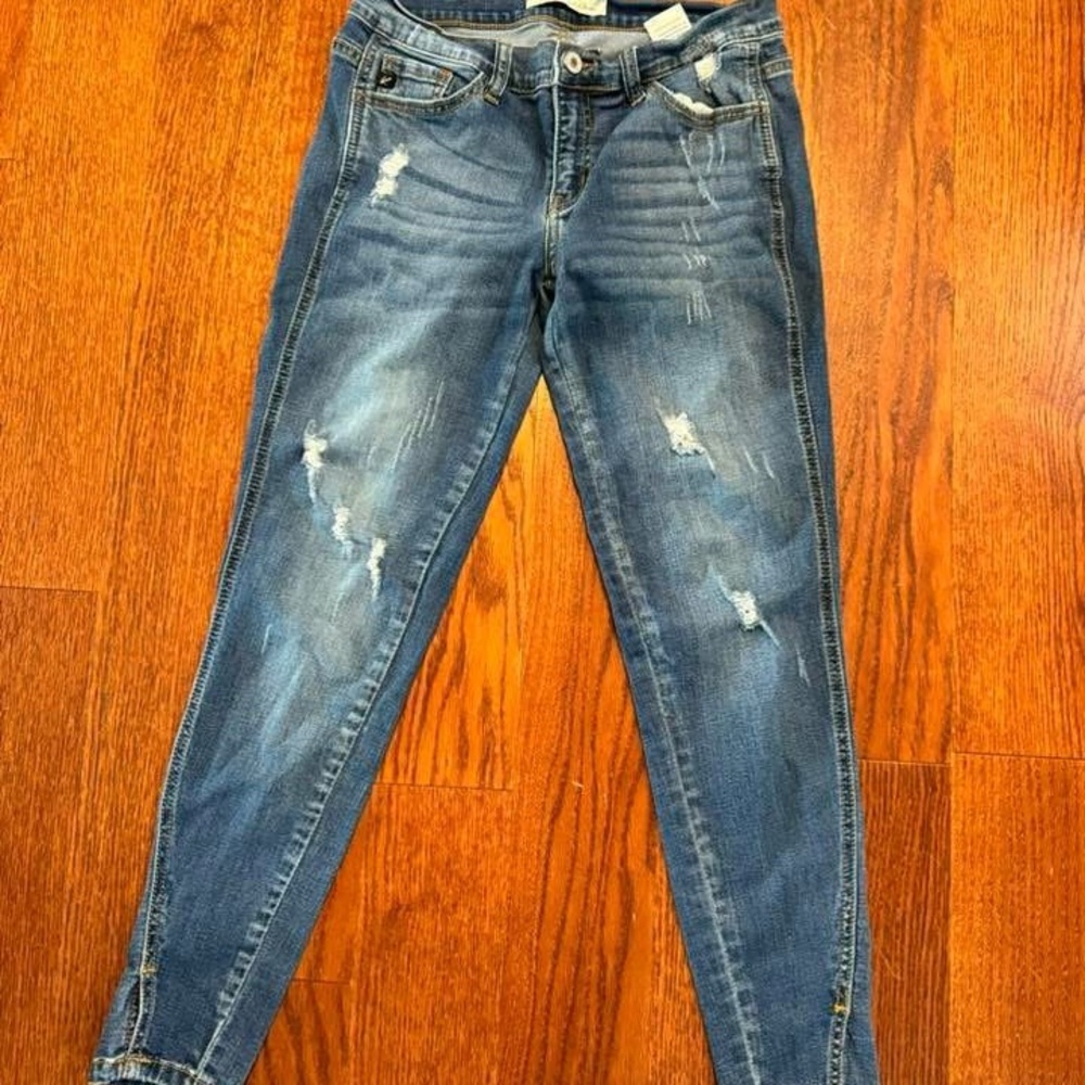 KanCan Distressed Dark Blue Skinny Jeans
